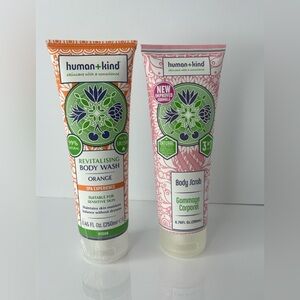 Human+Kind Body Wash - Hydrating Body Wash - Orange and Body Scrub Exfoliant